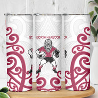 North Harbour Rugby New Zealand Skinny Tumbler Aotearoa Maori Pukana Tiki Mascot