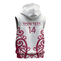 North Harbour Custom Rugby New Zealand Sleeveless Hoodie Aotearoa Maori Pukana Tiki Mascot