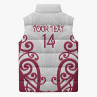 North Harbour Custom Rugby New Zealand Sleeveless Puffer Jacket Aotearoa Maori Pukana Tiki Mascot