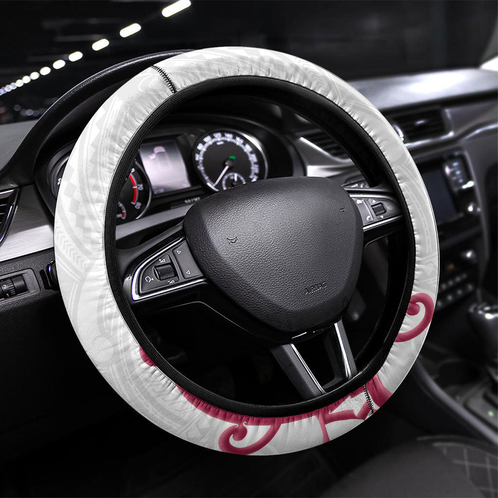 North Harbour Rugby New Zealand Steering Wheel Cover Aotearoa Maori Pukana Tiki Mascot