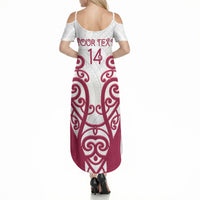North Harbour Custom Rugby New Zealand Summer Maxi Dress Aotearoa Maori Pukana Tiki Mascot