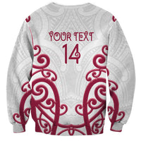 North Harbour Custom Rugby New Zealand Sweatshirt Aotearoa Maori Pukana Tiki Mascot