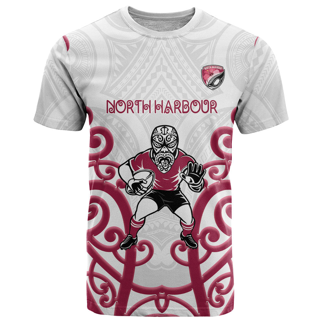 North Harbour Custom Rugby New Zealand T Shirt Aotearoa Maori Pukana Tiki Mascot