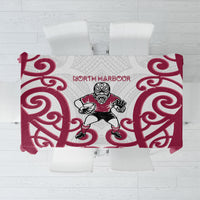 North Harbour Rugby New Zealand Tablecloth Aotearoa Maori Pukana Tiki Mascot