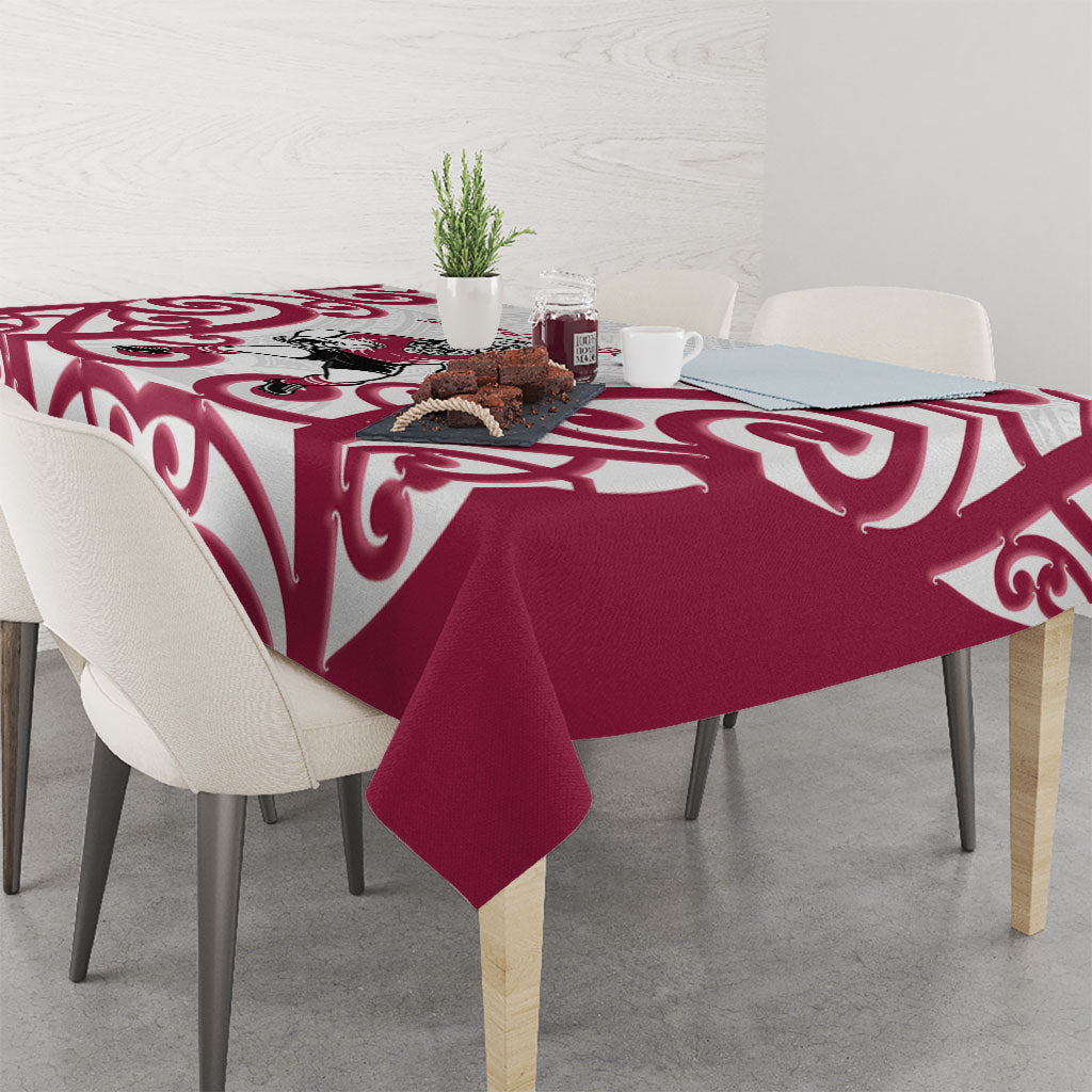 North Harbour Rugby New Zealand Tablecloth Aotearoa Maori Pukana Tiki Mascot