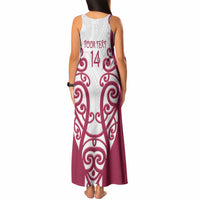 North Harbour Custom Rugby New Zealand Tank Maxi Dress Aotearoa Maori Pukana Tiki Mascot
