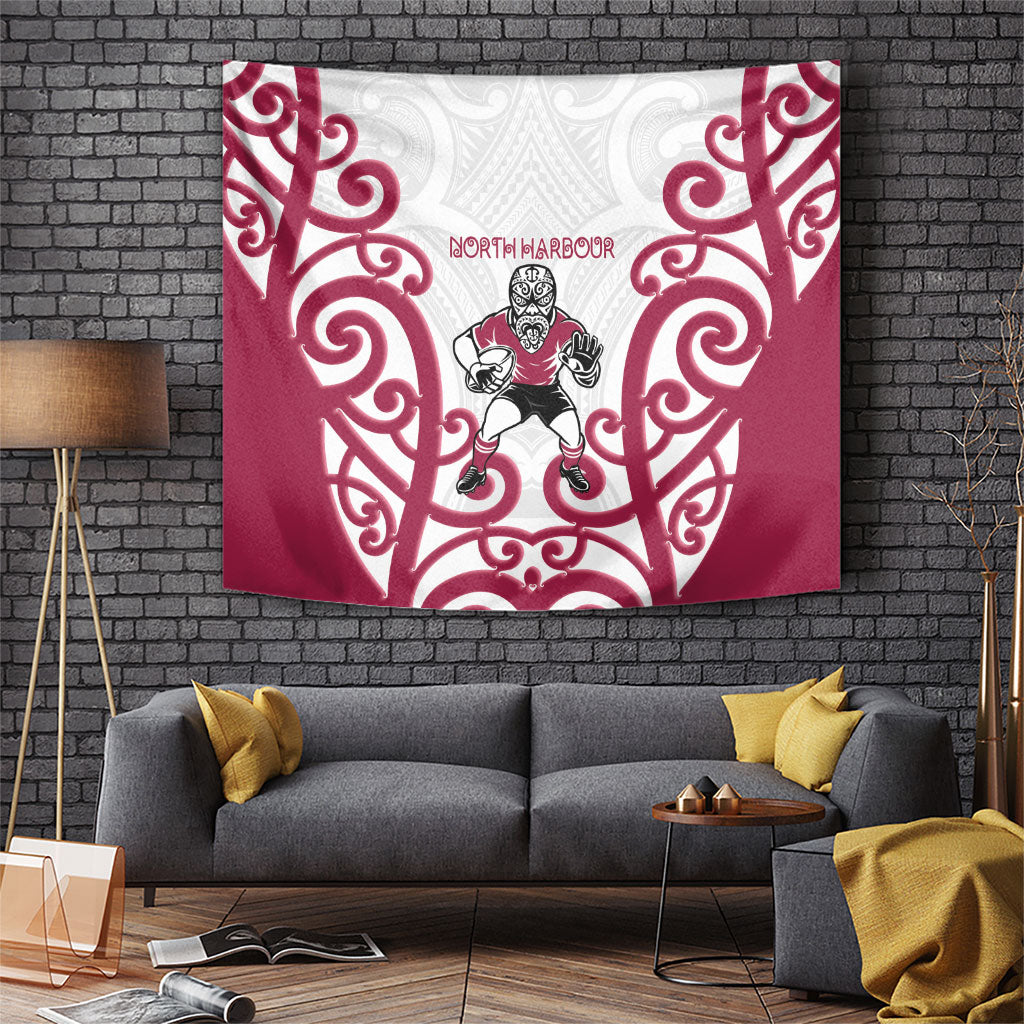 North Harbour Rugby New Zealand Tapestry Aotearoa Maori Pukana Tiki Mascot