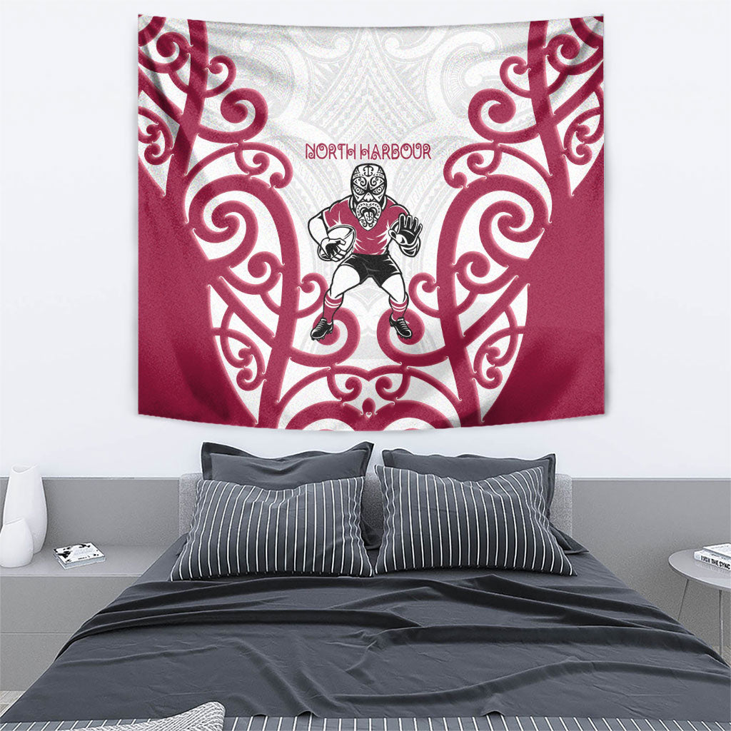North Harbour Rugby New Zealand Tapestry Aotearoa Maori Pukana Tiki Mascot