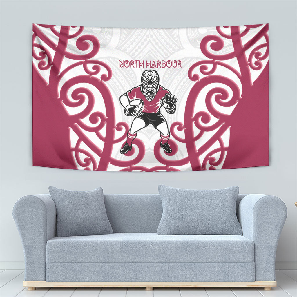 North Harbour Rugby New Zealand Tapestry Aotearoa Maori Pukana Tiki Mascot