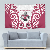 North Harbour Rugby New Zealand Tapestry Aotearoa Maori Pukana Tiki Mascot