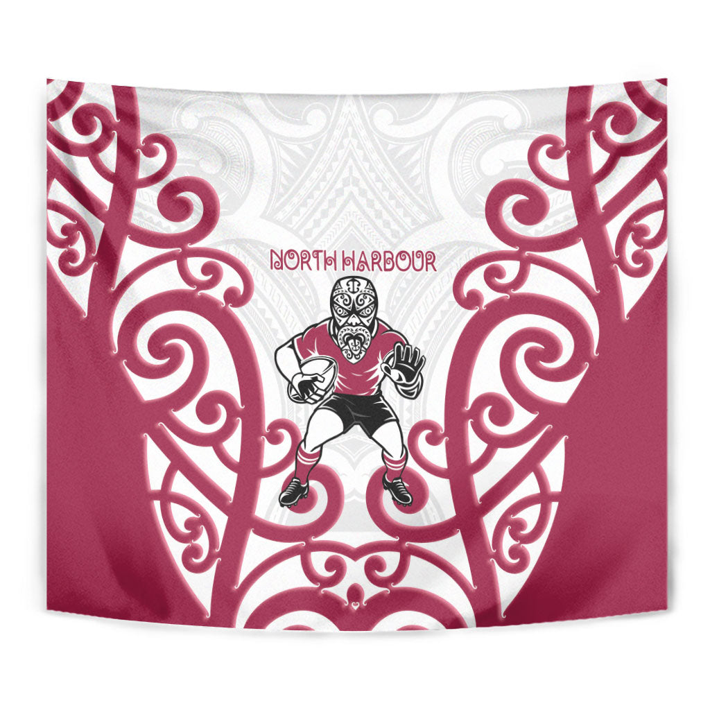 North Harbour Rugby New Zealand Tapestry Aotearoa Maori Pukana Tiki Mascot