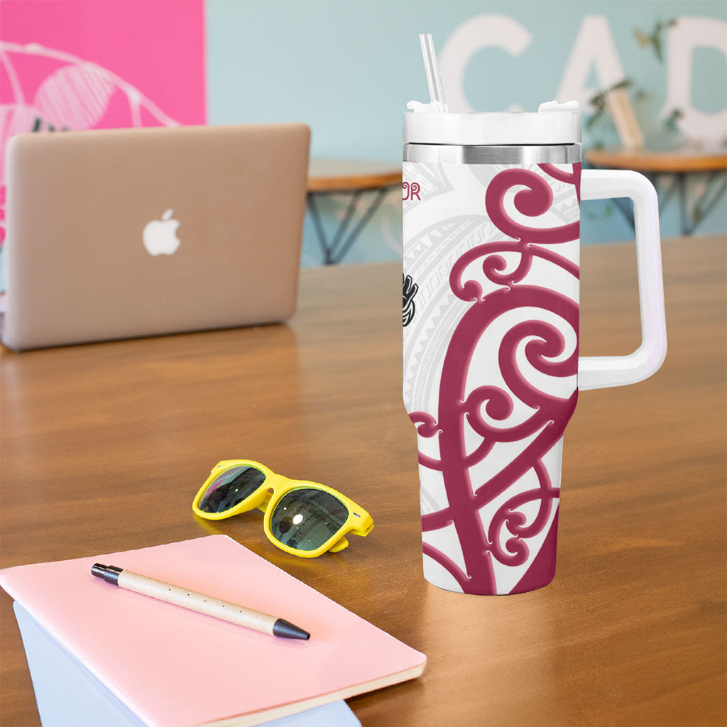 North Harbour Rugby New Zealand Tumbler With Handle Aotearoa Maori Pukana Tiki Mascot