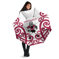 North Harbour Rugby New Zealand Umbrella Aotearoa Maori Pukana Tiki Mascot