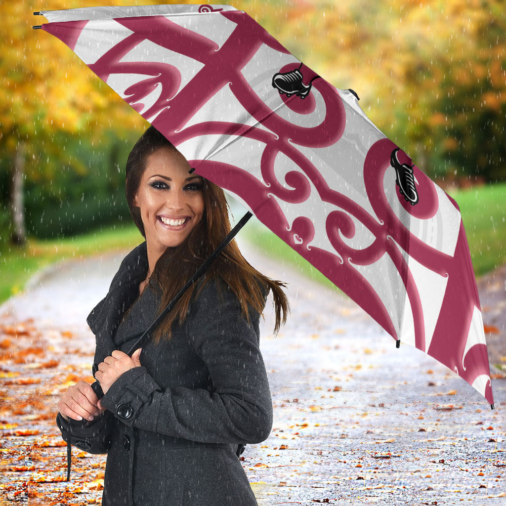 North Harbour Rugby New Zealand Umbrella Aotearoa Maori Pukana Tiki Mascot