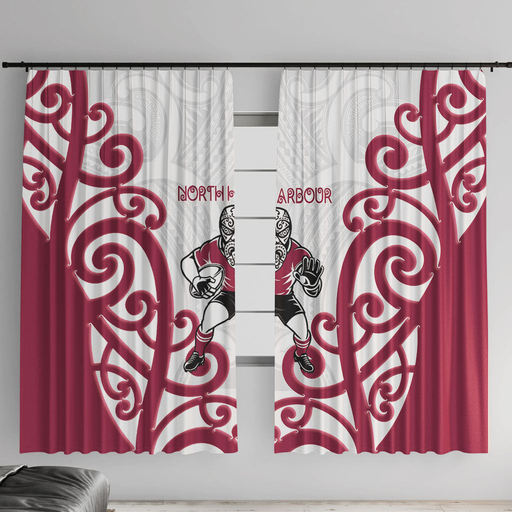 North Harbour Rugby New Zealand Window Curtain Aotearoa Maori Pukana Tiki Mascot