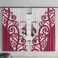 North Harbour Rugby New Zealand Window Curtain Aotearoa Maori Pukana Tiki Mascot