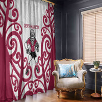 North Harbour Rugby New Zealand Window Curtain Aotearoa Maori Pukana Tiki Mascot