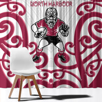 North Harbour Rugby New Zealand Window Curtain Aotearoa Maori Pukana Tiki Mascot