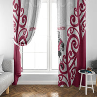 North Harbour Rugby New Zealand Window Curtain Aotearoa Maori Pukana Tiki Mascot