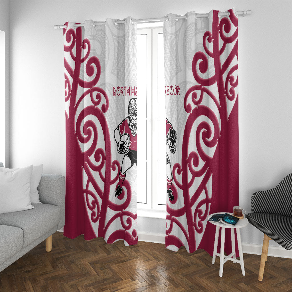 North Harbour Rugby New Zealand Window Curtain Aotearoa Maori Pukana Tiki Mascot