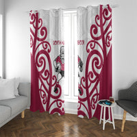 North Harbour Rugby New Zealand Window Curtain Aotearoa Maori Pukana Tiki Mascot