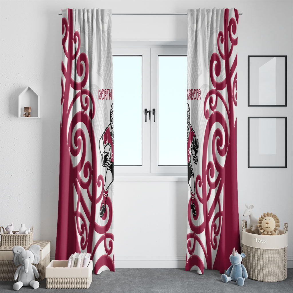North Harbour Rugby New Zealand Window Curtain Aotearoa Maori Pukana Tiki Mascot