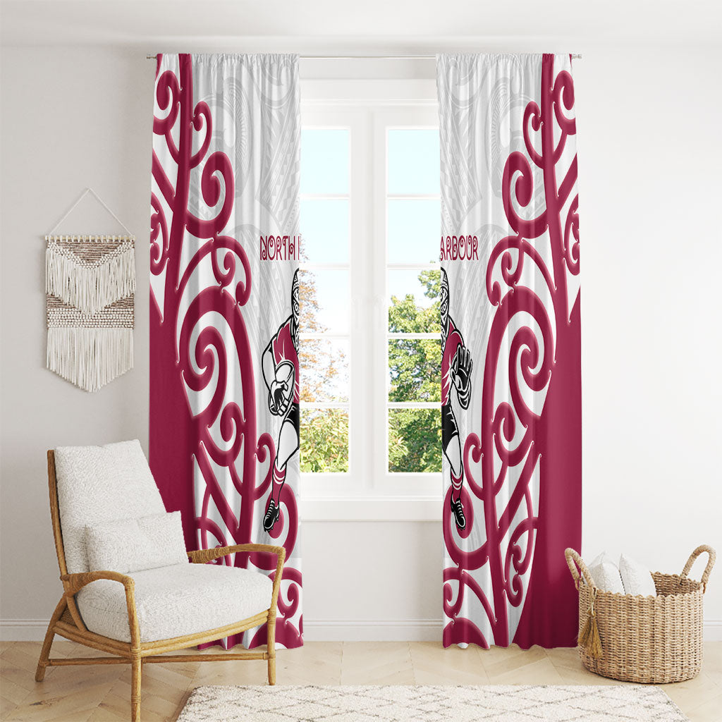 North Harbour Rugby New Zealand Window Curtain Aotearoa Maori Pukana Tiki Mascot