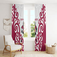 North Harbour Rugby New Zealand Window Curtain Aotearoa Maori Pukana Tiki Mascot