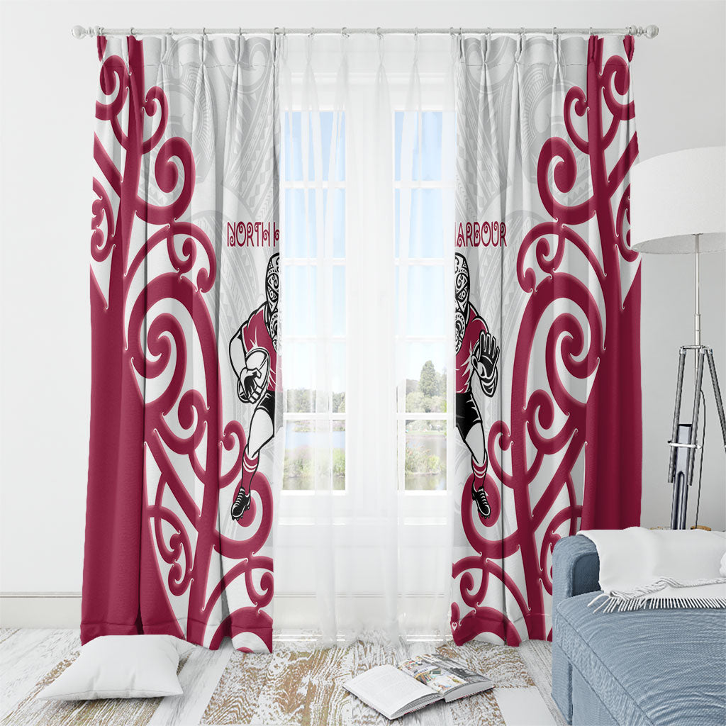 North Harbour Rugby New Zealand Window Curtain Aotearoa Maori Pukana Tiki Mascot