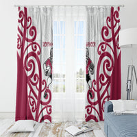 North Harbour Rugby New Zealand Window Curtain Aotearoa Maori Pukana Tiki Mascot
