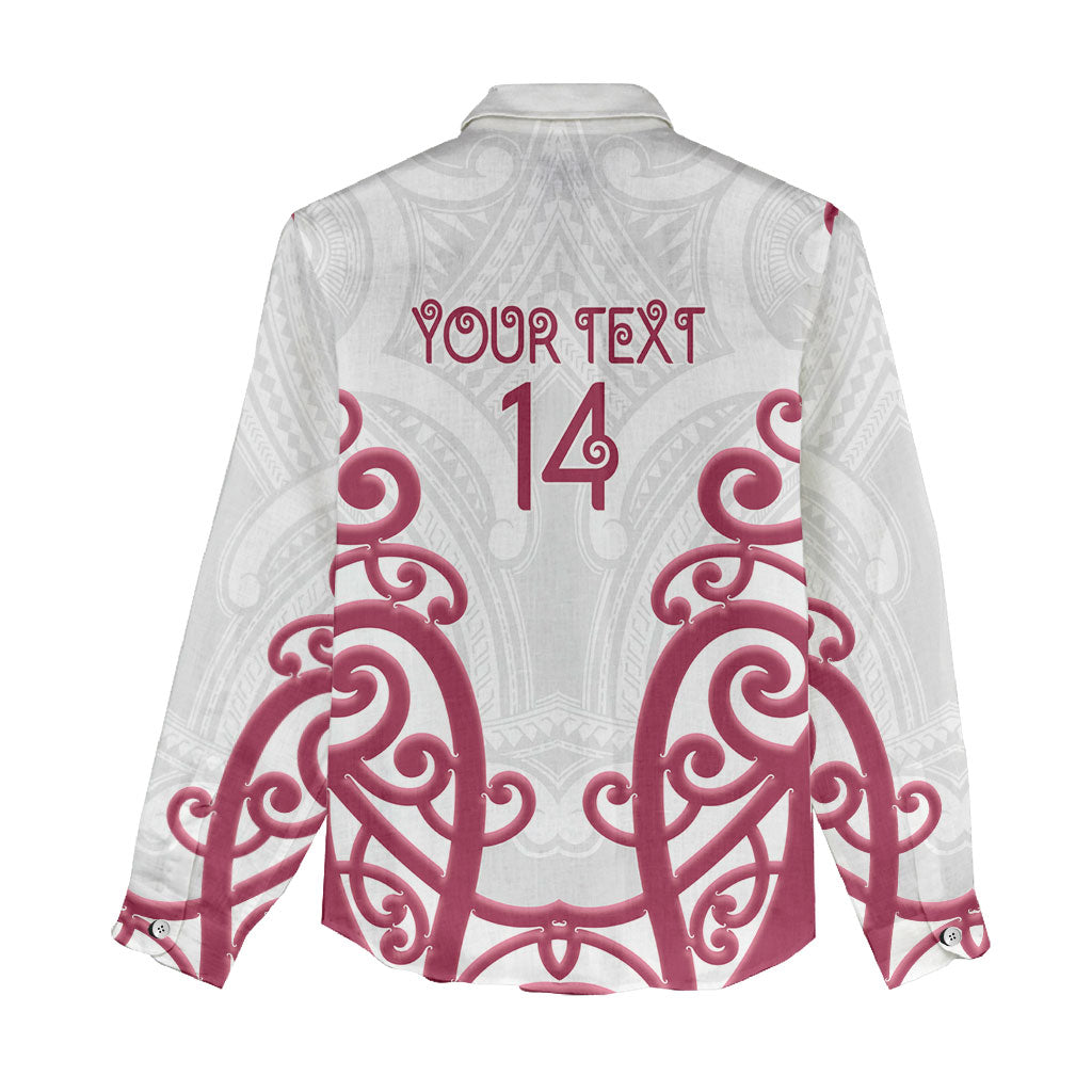 North Harbour Custom Rugby New Zealand Women Casual Shirt Aotearoa Maori Pukana Tiki Mascot
