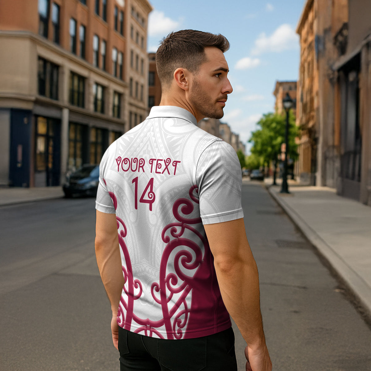 North Harbour Custom Rugby New Zealand Zipper Polo Shirt Aotearoa Maori Pukana Tiki Mascot