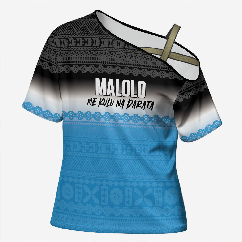 Malolo Fiji 2026 Rugby Personalised Cross Shoulder Shirt Me Kulu Na Darata Fijian Tapa Pattern