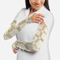 Beige Ngatu Pattern Malo e Lelei Tonga Arm Sleeves