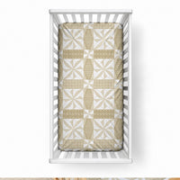 Beige Ngatu Pattern Malo e Lelei Tonga Baby Bed Cover