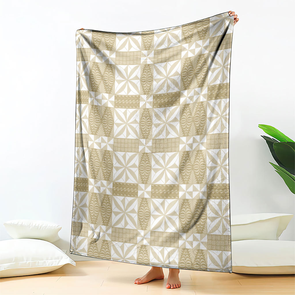 Beige Ngatu Pattern Malo e Lelei Tonga Blanket LT14 - Polynesian Pride