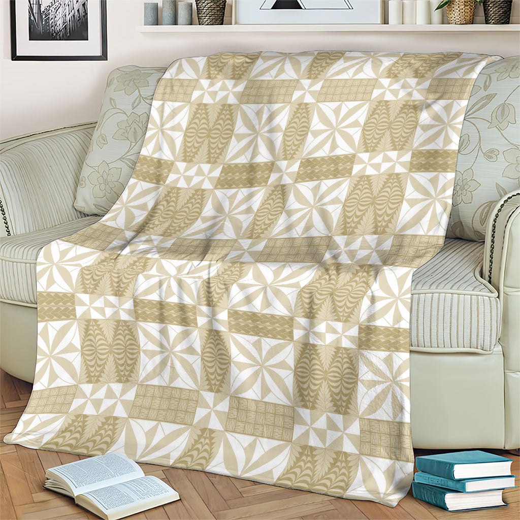 Beige Ngatu Pattern Malo e Lelei Tonga Blanket LT14 - Polynesian Pride