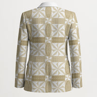 Beige Ngatu Pattern Malo e Lelei Tonga Blazer LT14 - Polynesian Pride