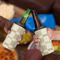 Beige Ngatu Pattern Malo e Lelei Tonga 4 in 1 Can Cooler Tumbler