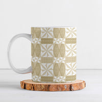 Beige Ngatu Pattern Malo e Lelei Tonga Ceramic Mug LT14 Beige - Polynesian Pride