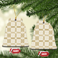 Beige Ngatu Pattern Malo e Lelei Tonga Ceramic Ornament