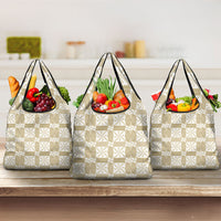 Beige Ngatu Pattern Malo e Lelei Tonga Grocery Bag