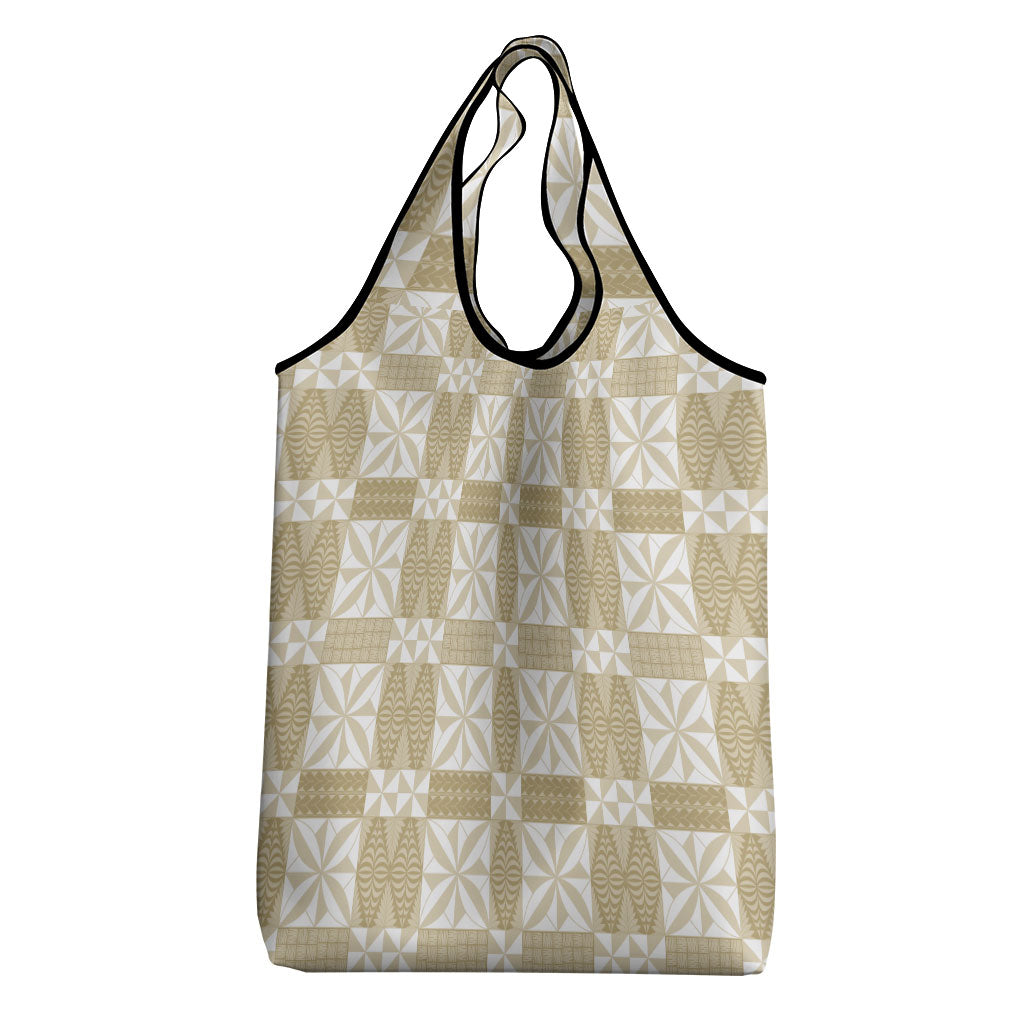 Beige Ngatu Pattern Malo e Lelei Tonga Grocery Bag