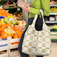 Beige Ngatu Pattern Malo e Lelei Tonga Grocery Bag