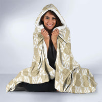 Beige Ngatu Pattern Malo e Lelei Tonga Hooded Blanket