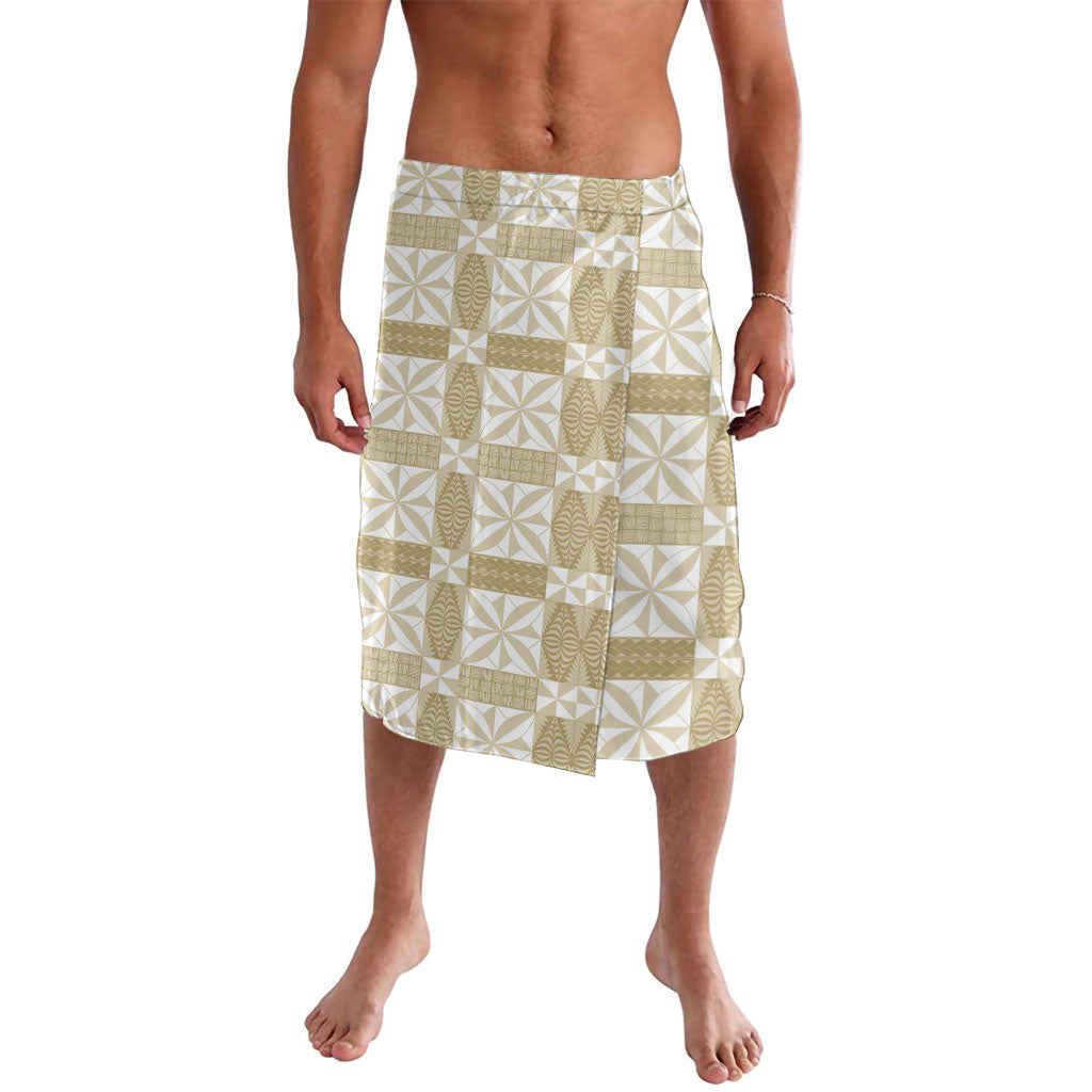 Beige Ngatu Pattern Malo e Lelei Tonga Lavalava LT14 Beige - Polynesian Pride