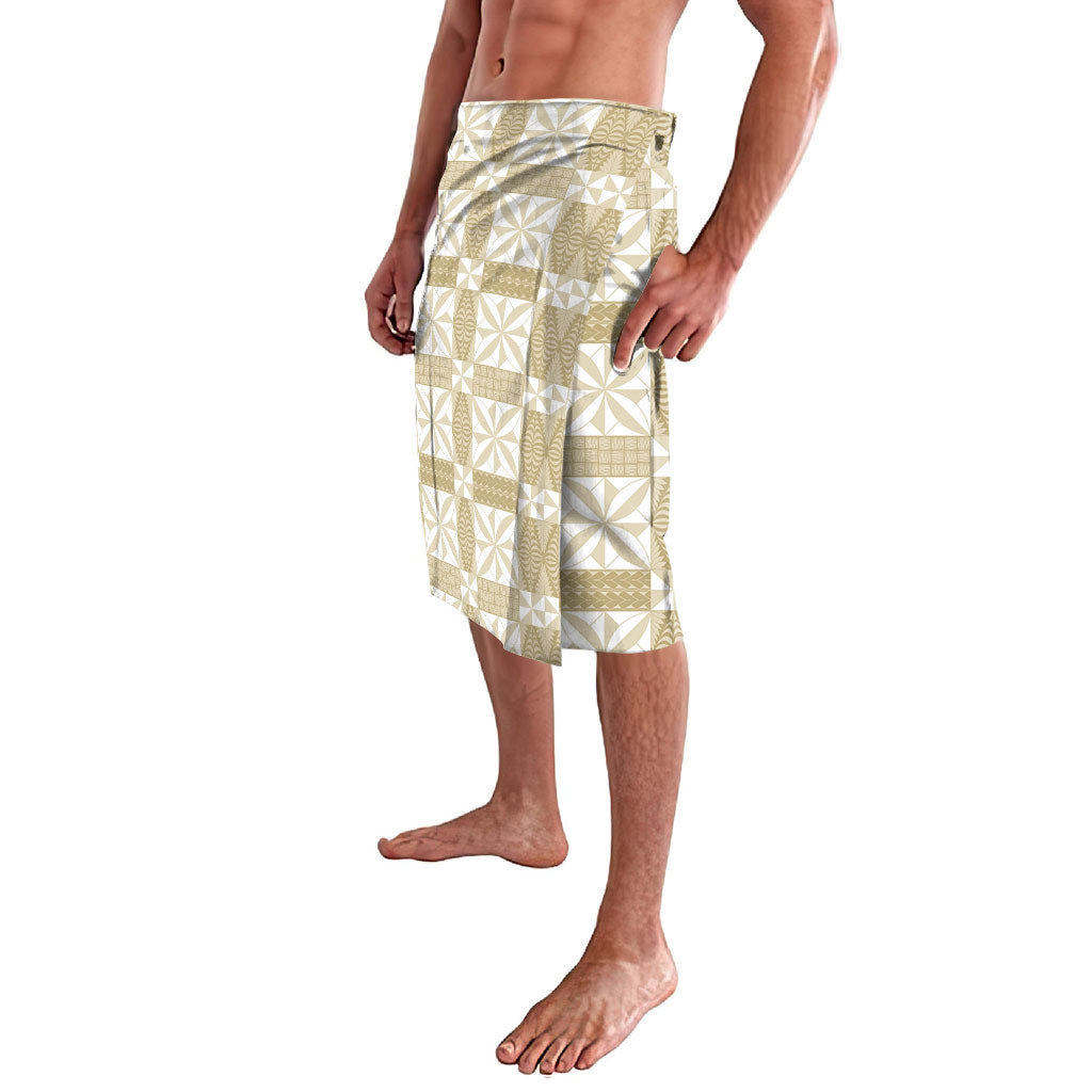 Beige Ngatu Pattern Malo e Lelei Tonga Lavalava LT14 - Polynesian Pride