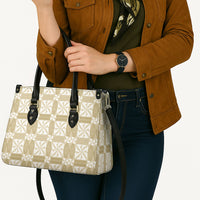 Beige Ngatu Pattern Malo e Lelei Tonga Leather Bag