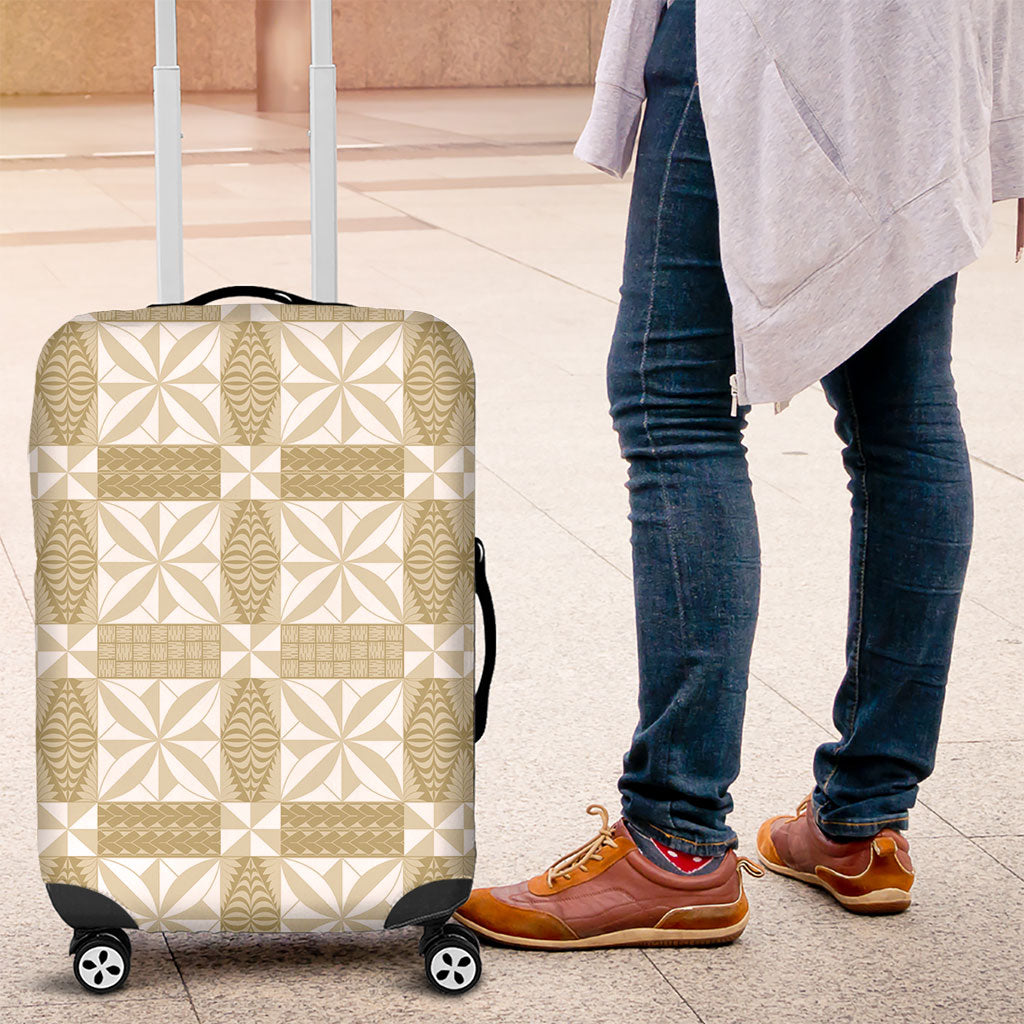 Beige Ngatu Pattern Malo e Lelei Tonga Luggage Cover