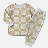 Beige Ngatu Pattern Malo e Lelei Tonga Christmas Pajama Set LT14 Men Beige - Polynesian Pride